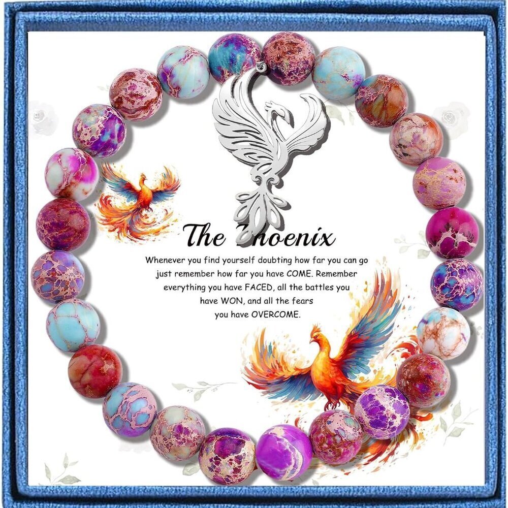 Rising Phoenix Copper Bracelet 7.5-inch Rebirth Resilience Jewelry Gift